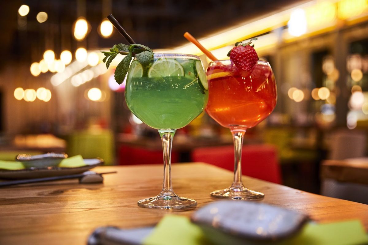 cocktails in a bar